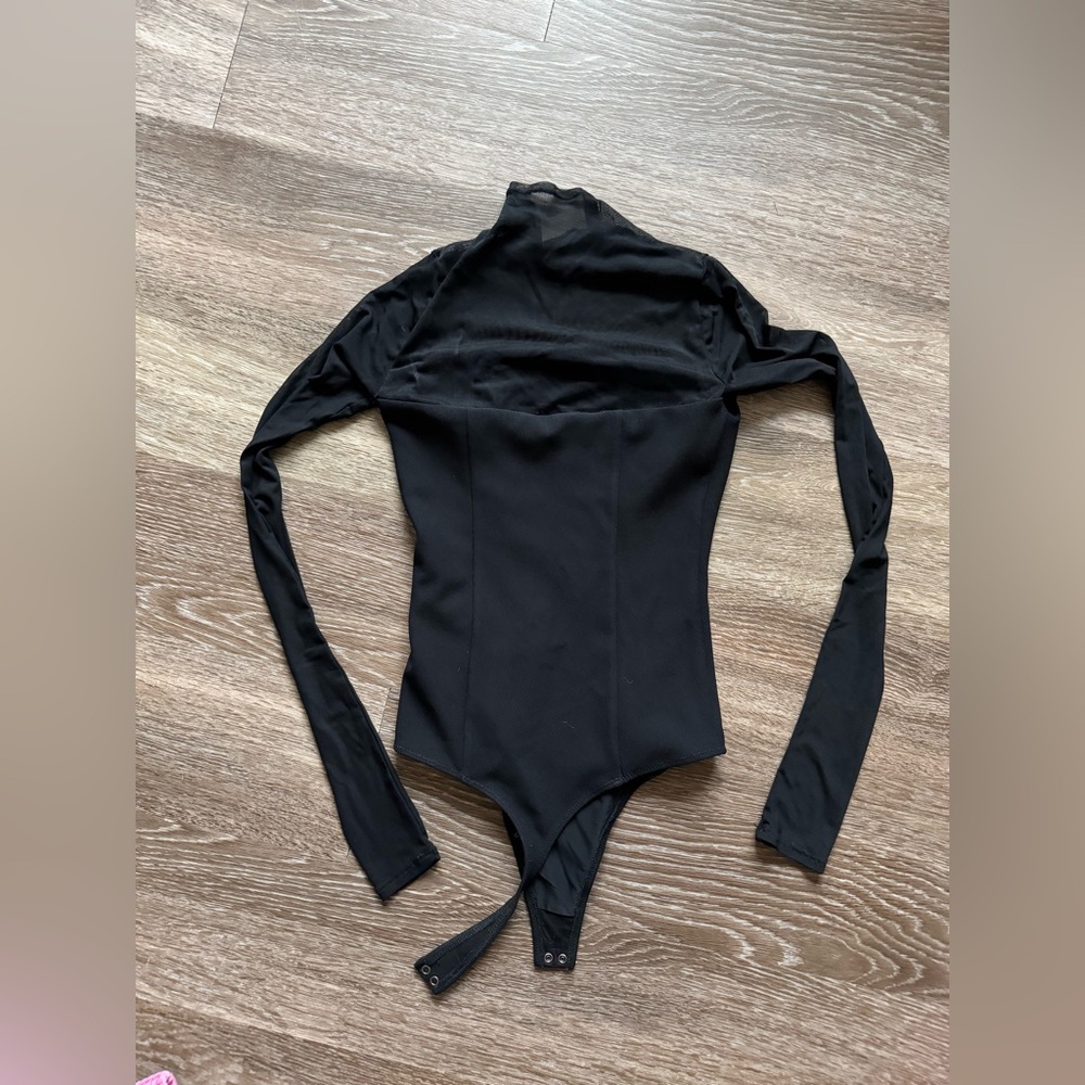 Abercrombie & Fitch Black Long Sleeve One-Piece Bodysuit